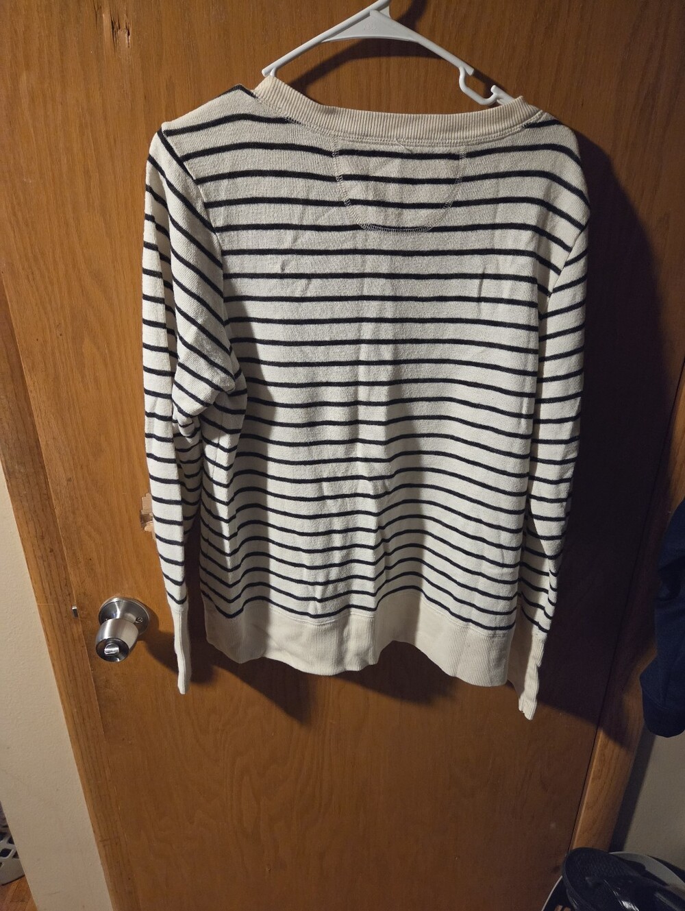 Merona Cream and Black Striped Crewneck Sweater